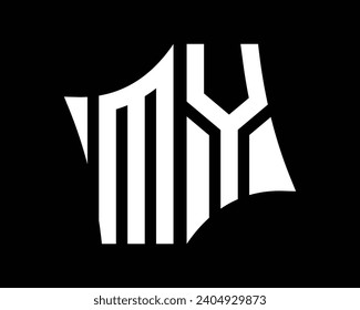 MY letter logo design vector art