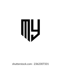 MY letter logo design with white background in illustrator. Vector logo, calligraphy designs for logo, Poster, Invitation, etc.