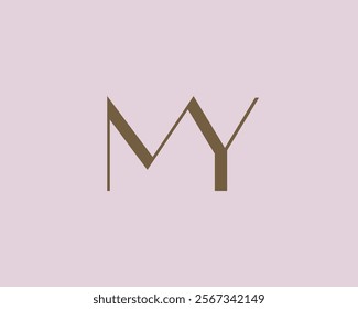 MY letter logo icon design. Classic style luxury initials monogram.