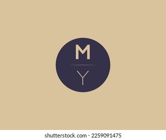 MY letter modern elegant logo design vector images