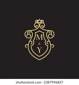 MY line vintage initial logo in high quality professional design that will print well across any print media