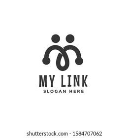 My Link Logo icon, two people holding hands that form a connecting line