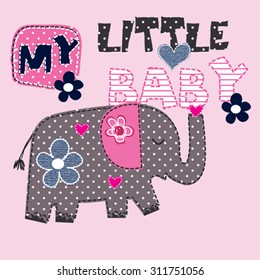 my little baby elephant vector illustration