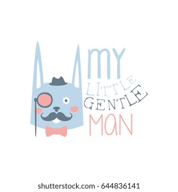 My little gentleman label, colorful hand drawn vector Illustration