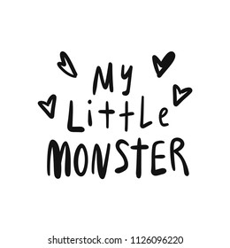 My little monster. Scandinavian style. Prints for clothes and postcards, for children.