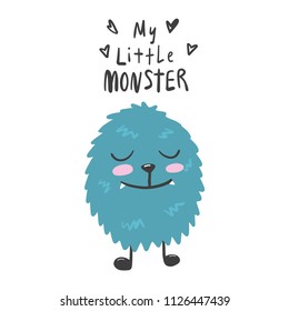 My little monster. Scandinavian style. Prints for clothes and postcards, for children.