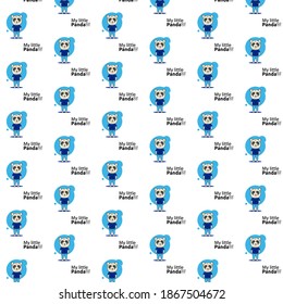 My little panda pattern template design on white background