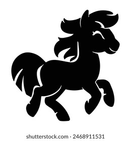 My little pony cartoon design, hair pony silhouette design isolated white background