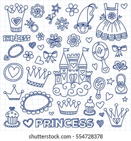 My little princess Hand drawn doodle elements