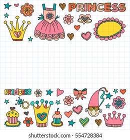 My little princess Hand drawn doodle elements