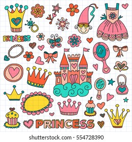 My little princess Hand drawn doodle elements