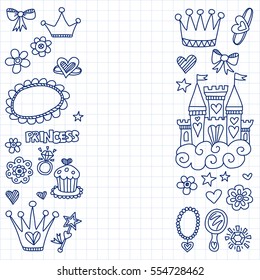 My little princess Hand drawn doodle elements