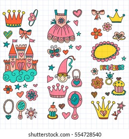 My little princess Hand drawn doodle elements