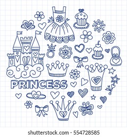 My little princess Hand drawn doodle elements