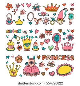 My little princess Hand drawn doodle elements