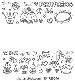 My little princess Hand drawn doodle elements