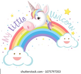 My Little Unicorn and Rainbow illustration svg