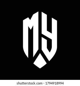 my logo monogram with emblem shield style design template