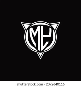 MY Logo monogram isolated with circle shape and three arrow design template