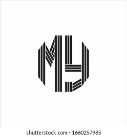 MY Logo monogram outline style linked isolated on white background