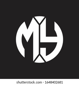 MY-Logo-Monogramm mit kreisförmigem Bänder-Stil