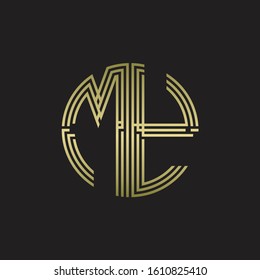 MY Logo monogram triple ribbon style line design template isolated with gold color