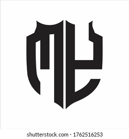 Estilo Escudo de logotipo Modelo de diseño de monograma sobre fondo blanco