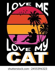 My love cat t-shirt design