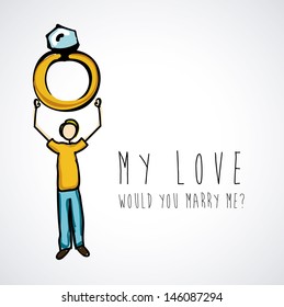 my love design over gray background vector illustration  