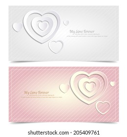 My love forever with heart background,vector illustration 