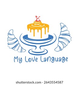 Meu amor Idioma-Mão desenhado Foodie t-shirt design