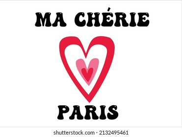 (my love) paris slogan vector design