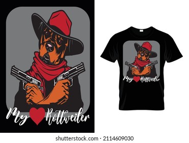 My Love Rottweiler T-shirt Design