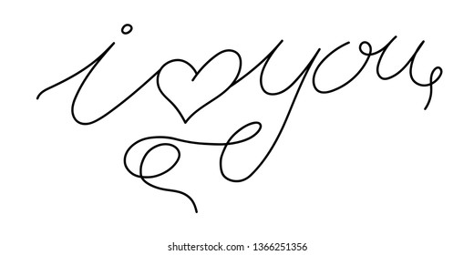 My Love Love You Vector Hand Stock Vector (Royalty Free) 1366251356 ...