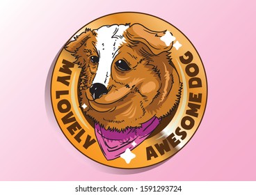 MY LOVELY AWESOME DOG PET LABEL