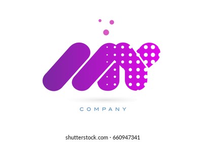 my m y pink dots dotted letter logo alphabet creative company vector icon design template