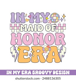 En mi dama de honor era groovy retro diseños