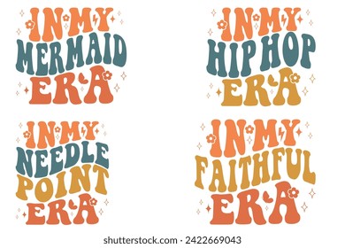 In My Mermaid Era, In My Hip Hop Era, In My Needle Point Era, In My Faithful Era retro T-shirt