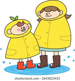 Minha mãe e eu em um dia chuvoso