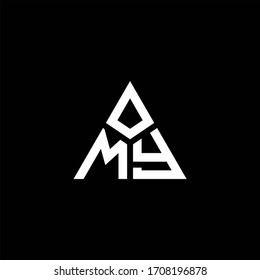 MY monogram logo with 3 pieces shape isolated on triangle design template