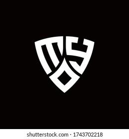 Logo de MI monograma con plantilla de diseño de estilo de escudo moderno aislado en fondo negro
