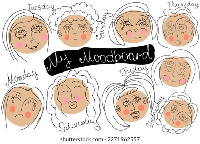 MEIN MOODBOARD FASST VEKTORSAMMLUNG