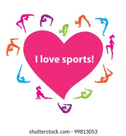 My motto is: I love sports! Vector illustration