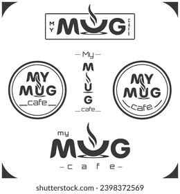 Mi diseño de logo de la taza para café, plantilla de logotipo de café. Logotipo cafeína con el logo del café creativo. Ilustración del vector