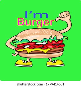 my name is burger, i am a delicious food