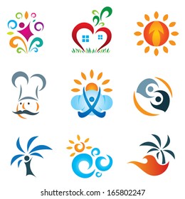 My nature experience with social logo community people - vector illustration