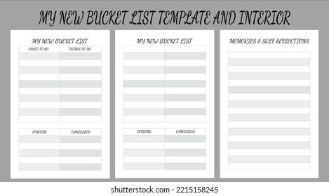 MY NEW BUCKET LIST TEMPLATE AND INTERIOR