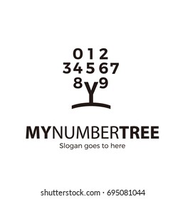 MY NUMBERS TREE VECTOR LOGO TEMPLATE