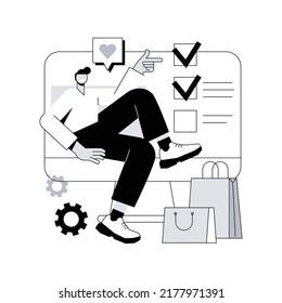 My orders list abstract concept vector illustration. Shopping list ID, customer name, add items to cart, ecommerce website menu, online store, curbside pickup, shopping cart abstract metaphor.