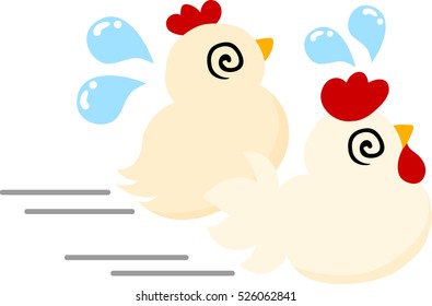 My original illustration of cute domestic fowls